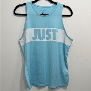 Nike Light Blue 'JUST' Graphic Tank Top